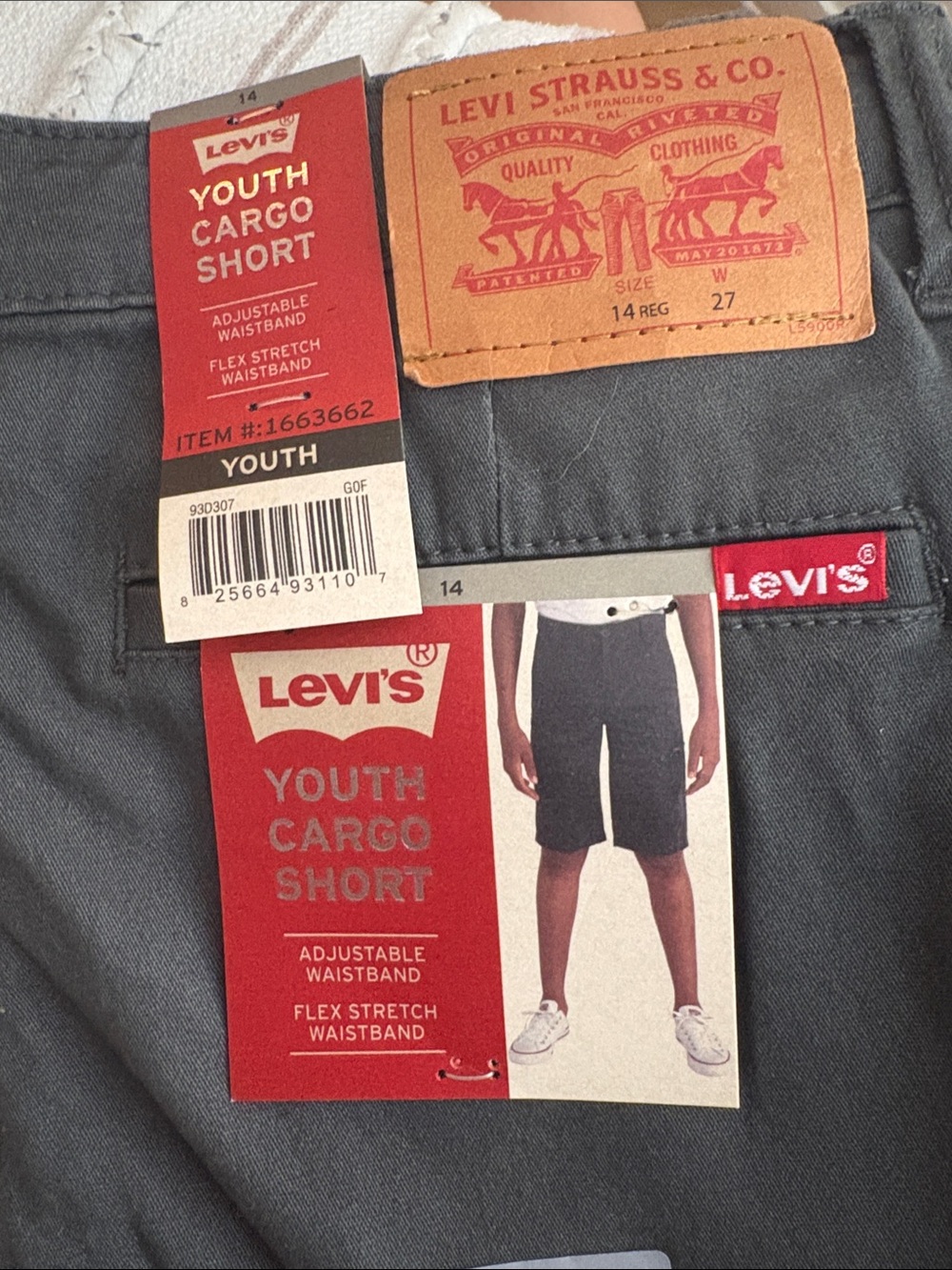 Levi's Charcoal Gray Youth Cargo Shorts